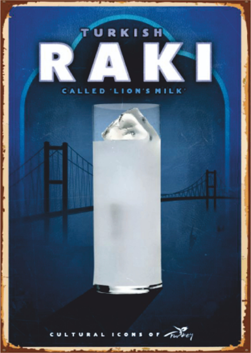 Türk Rakısı Retro Ahşap Tablo - Aslan Sütü Temalı Kültür Posteri