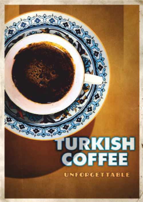 Turkish Coffee Retro Ahşap Tablo - Geleneksel Türk Kahvesi Temalı Unutulmaz Dekor