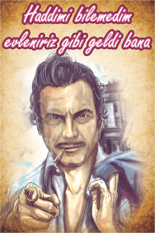 Yeşilçam Aşk Repliği Retro Ahşap Tablo – Haddimi Bilemedim Mizahi Romantik Tasarım