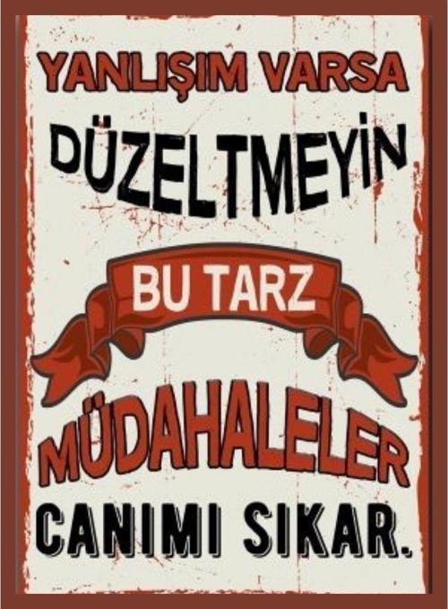 Yanlışım Varsa Düzeltmeyin Ahşap Retro Vintage Poster