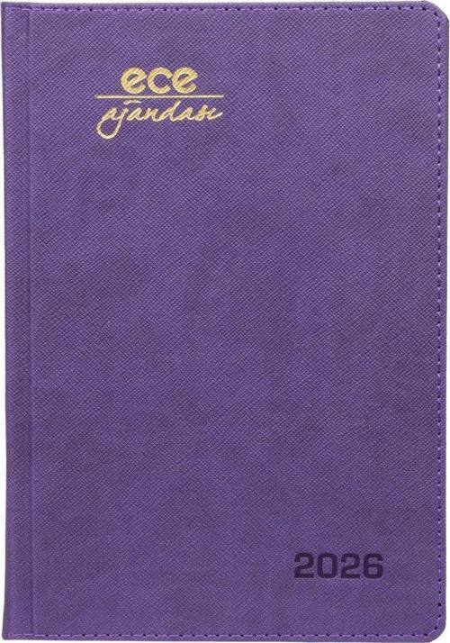 AJANDASI DATÇA 2026 Mor - Günlük Kareli Sert Kapak 14x20