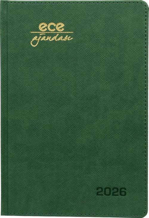 AJANDASI DATÇA 2026 Yeşil - Günlük Kareli Sert Kapak 14x20