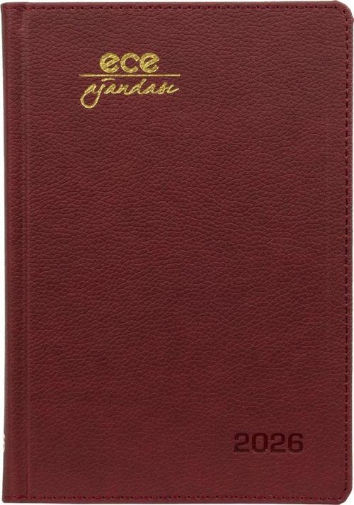 AJANDASI KEMER 2026 Bordo - Günlük Çizgili Sert Kapak 14x20