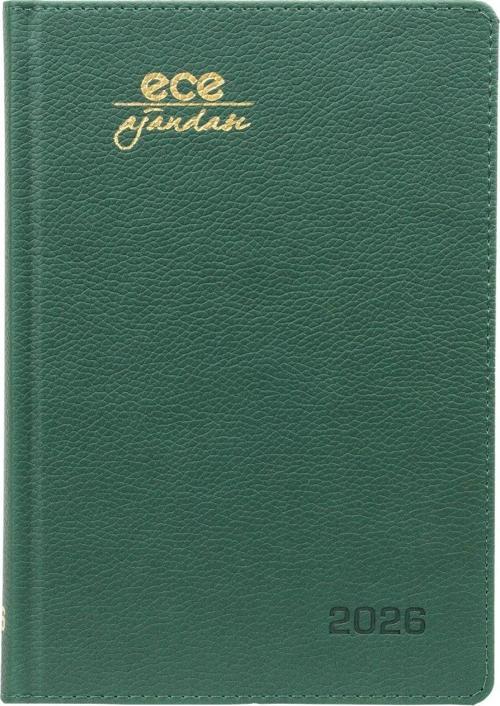 AJANDASI KEMER 2026 Yeşil - Günlük Çizgili Sert Kapak 14x20