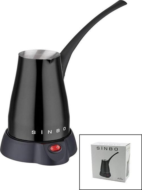 SİYAH ELEKTİRKLİ CEZVE TÜRK KAHVE MAKİNESİ 5 FİNCAN - 400ML HAZNE PASLANMAZ ÇELİK 360 DERECE DÖNEBİLME SCM-2960 (2818)