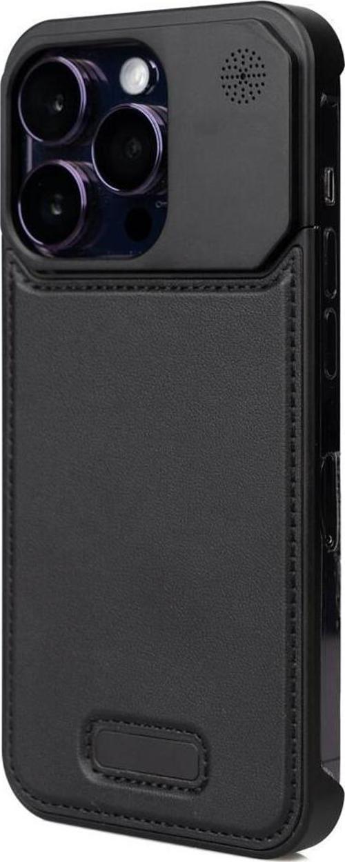 Apple iPhone 15 Pro Kılıf M-safe Şarj Özellikli Mekanizmalı Koku Hazneli Zore Mostar Kapak