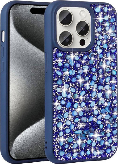 Apple iPhone 15 Pro Kılıf Parlak Taşlı Tasarım Zore Linea Kapak