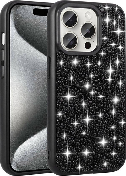 Apple iPhone 15 Pro Kılıf Parlak Taşlı Tasarım Zore Linea Kapak