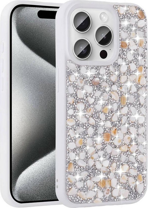 Apple iPhone 15 Pro Kılıf Parlak Taşlı Tasarım Zore Linea Kapak
