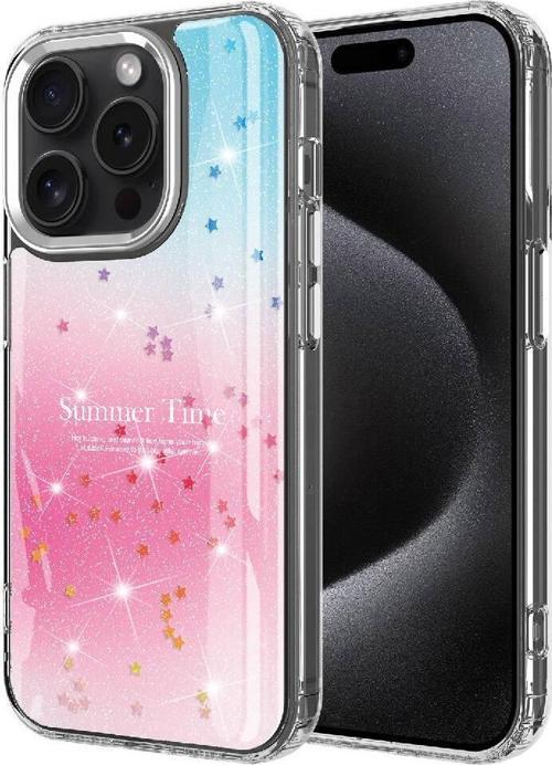 Apple iPhone 15 Pro Kılıf Simli Desenli Parlak Zore Task Kapak