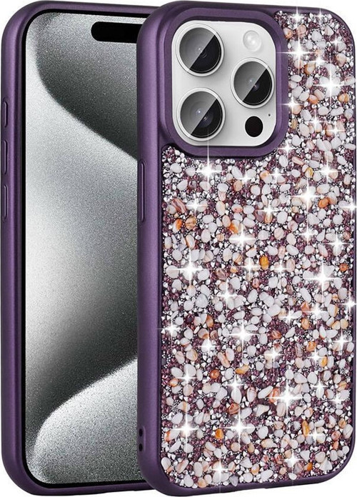 Apple iPhone 15 Pro Kılıf Parlak Taşlı Tasarım Zore Linea Kapak