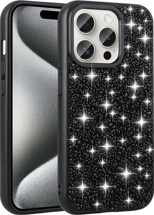 Apple iPhone 15 Pro Kılıf Parlak Taşlı Tasarım Zore Linea Diamond Kapak