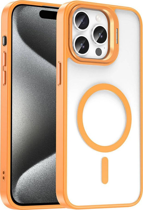 Apple iPhone 15 Pro Max Kılıf M-safe Şarj Özellikli Standlı Zore M-safe Klon Lensli Kapak