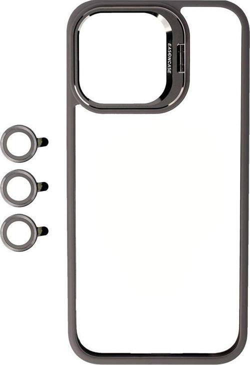 Apple iPhone 15 Pro Max Kılıf Kamera Lens Korumalı Standlı Zore Klon Lensli Kapak