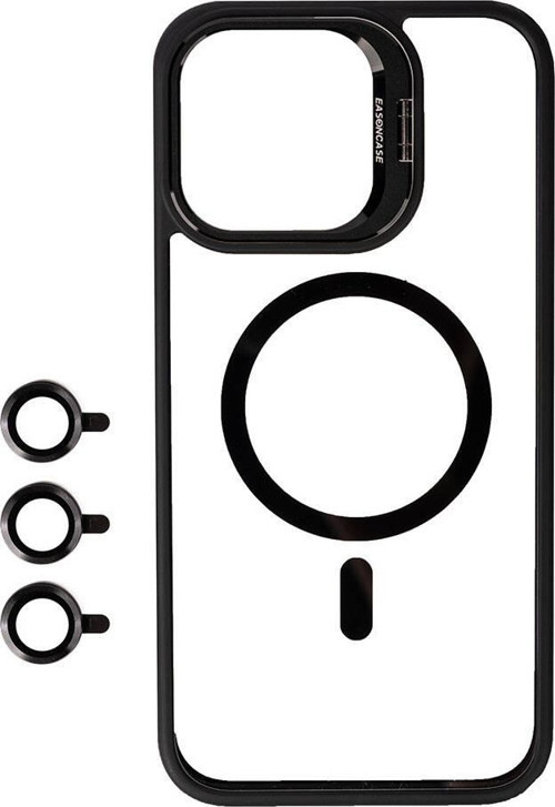 Apple iPhone 15 Pro Max Kılıf M-safe Şarj Özellikli Standlı Zore M-safe Klon Lensli Kapak