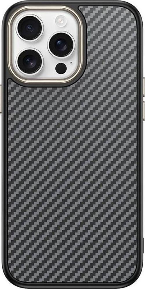 Apple iPhone 15 Pro Max Kılıf M-safe Şarj Özellikli Karbon Fiber Görünümlü Zore Antina Kapak