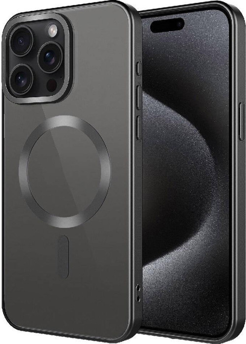 Apple iPhone 15 Pro Max Kılıf Mat Tasarımlı M-safe Wireless Şarj Özellikli Zore Mat Setro Kapak