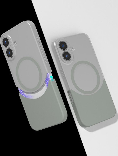 Apple iPhone 16 Kılıf M-Safe Şarj Özellikli Mıknatıslı Zore Duble Kapak