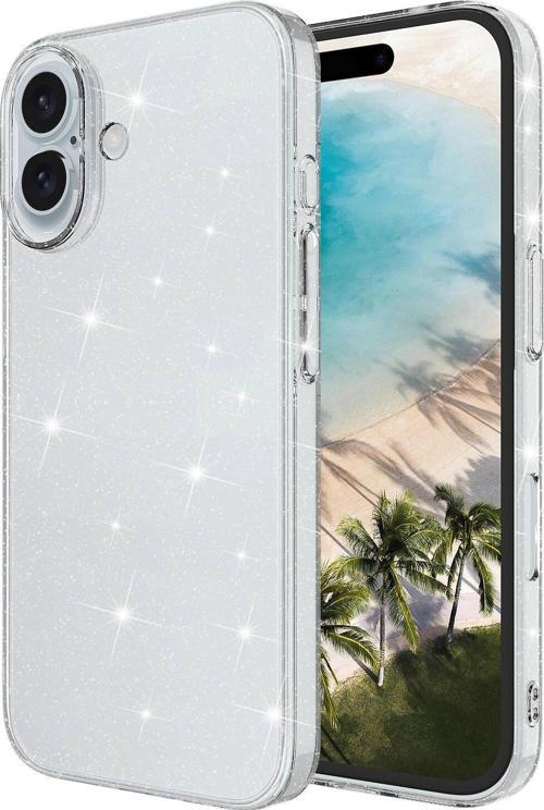 Apple iPhone 16 Kılıf Parlayan Simli Şeffaf Zore Redos Kapak