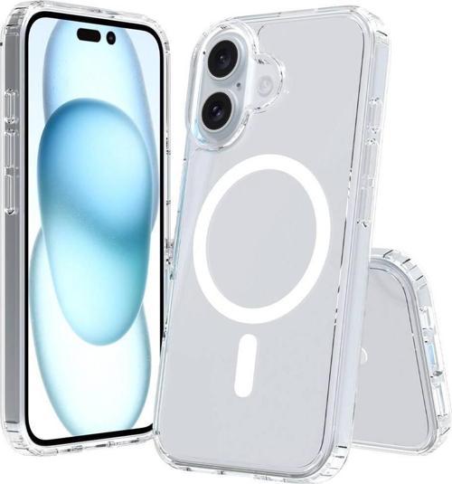 Apple iPhone 16 Kılıf M-safe Şarj Özellikli Şeffaf Sert PC Zore Embos Kapak