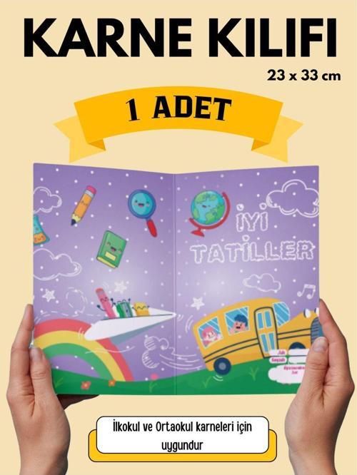 Otobüs Temalı Karne Kılıfı , Karne Kabı , 1 Adet , Karne Kılıfı , Öğrenci , Yaz Tatili