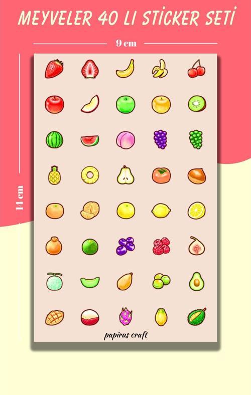 Küçük Meyveler 40 Lı Sticker Çıkartma