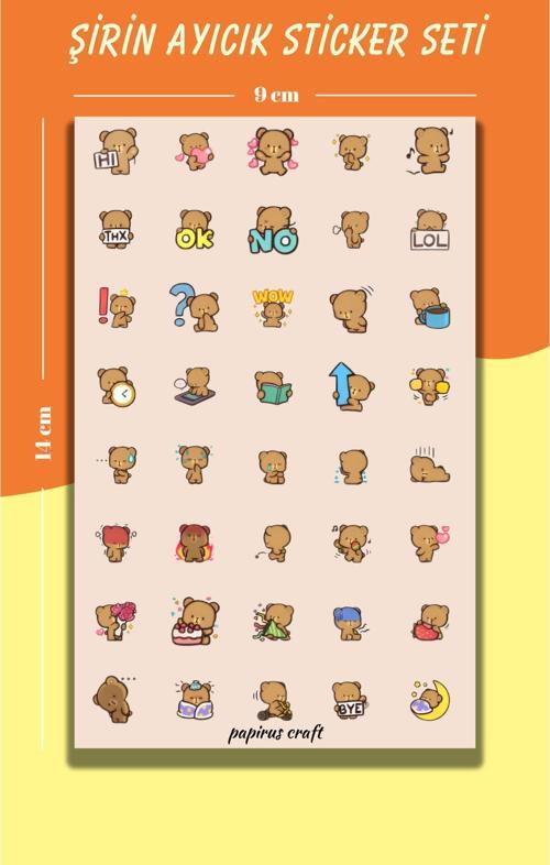 Şirin Ayıcık 40 Lı Sticker Çıkartma