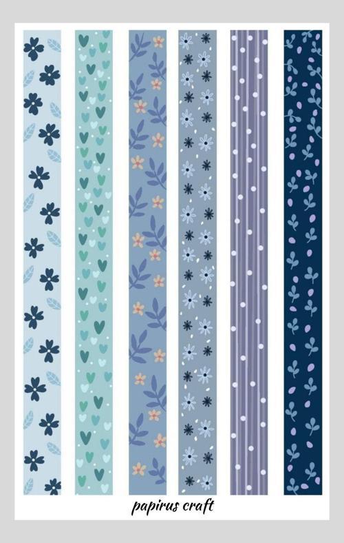 Craft6 Lı Mavi Temalı Şerit Bant Sticker Çıkartma