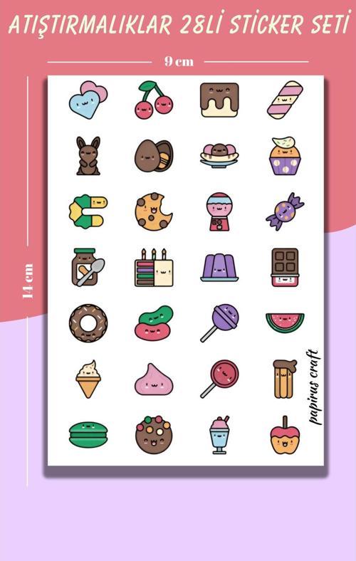 28Li Atıştırmalık Sticker Çıkartma