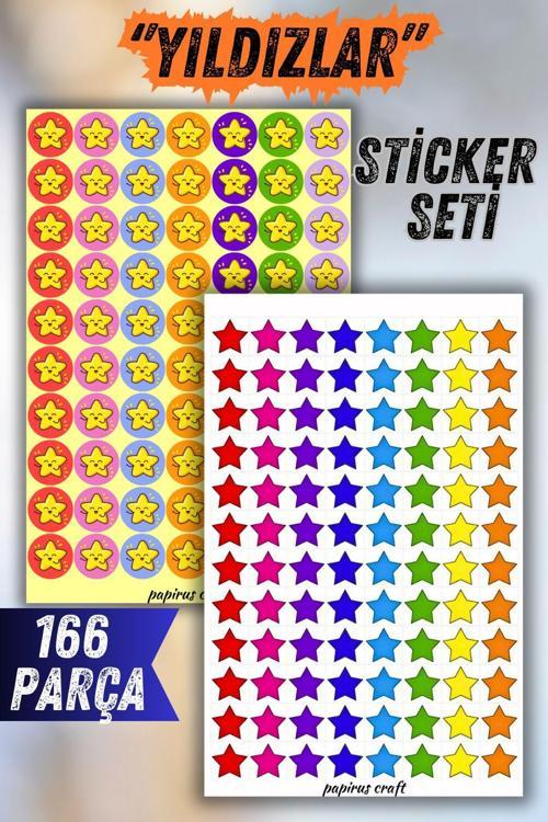 Yıldızlar Sticker Seti , 2 Yaprak , 166 Adet Çıkartma , Etiket Seti