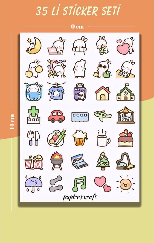 35 Li Sticker Çıkartma