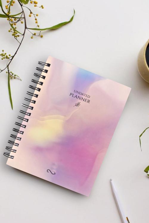 A5 Spiralli Süresiz Planlayıcı Ajanda-12 Aylık-Rengarenk