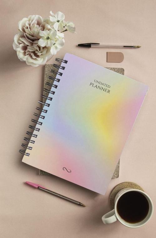 A5 Spiralli Süresiz Planlayıcı Ajanda-12 Aylık-Rengarenk