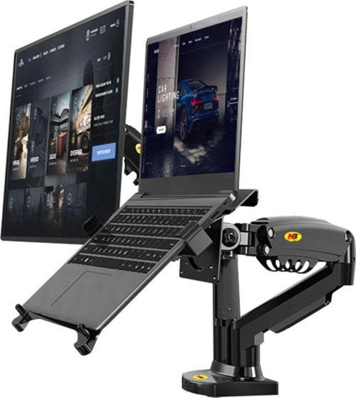 Nb F160-FP Ayarlanabilir Amortisörlü Laptop Standı Ve Ergonomik Monitör Standı - Tutucu 17"-27"-Siyah