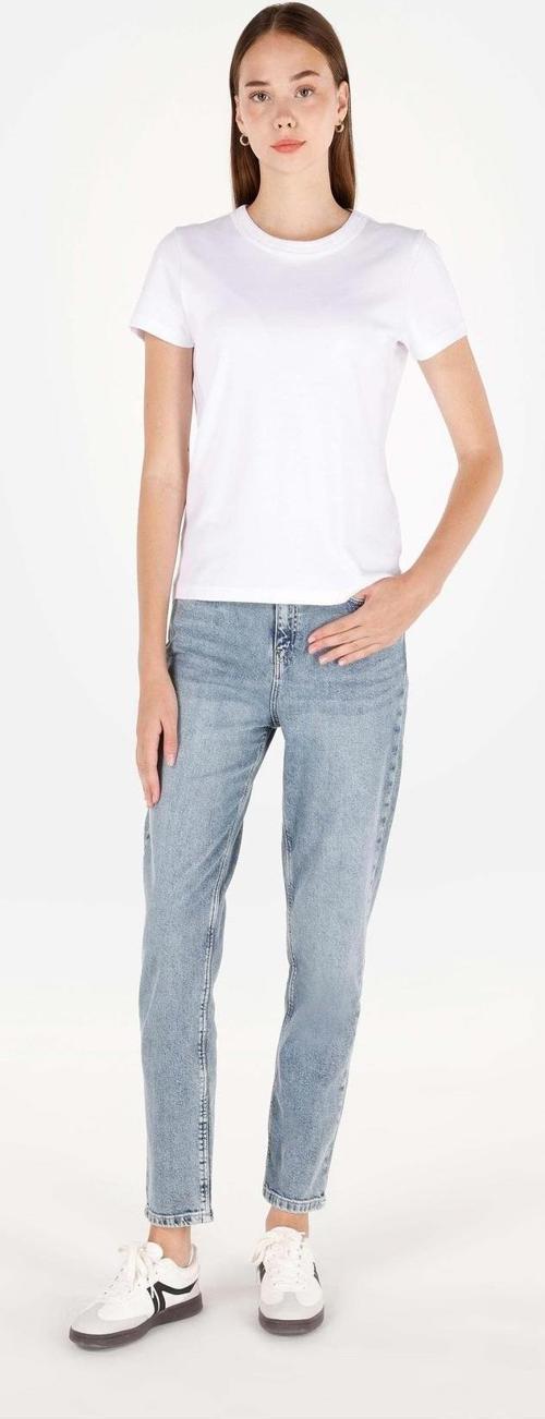 896 Marıa Mom Fit Daralan Paça Kadın Mavi Jean Pantolon Cl1070699