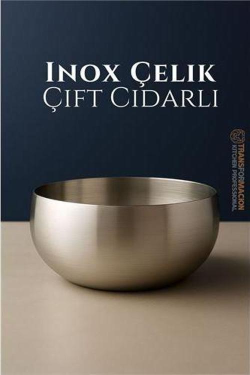 Çift Cidarlı Kase - Inox Çelik Kase 18 cm