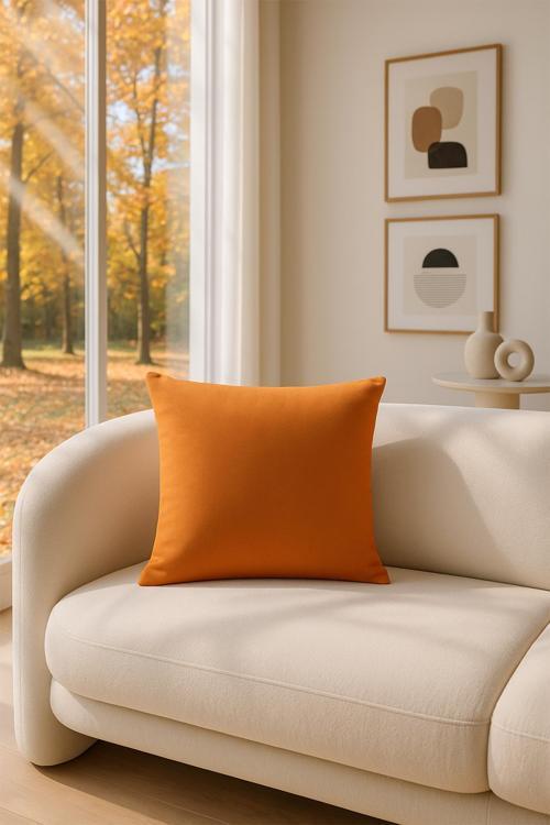 Düz Duck Kırlent Kılıfı Turuncu V1 45x50