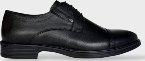 Erkek Hakiki Deri Bağcıklı Ayakkabı SİYAH - FÜME