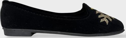 Kadın Günlük Nakış Detaylı Ev Babet SARI - KIRMIZI