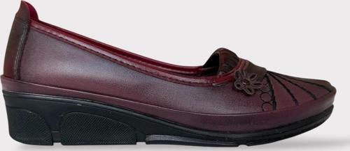 Kadın Ortopedik Babet Ayakkabı Hafif Kaydırmaz Taban BORDO