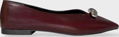 Kare Burun Toka Detaylı Kadın Babet BORDO