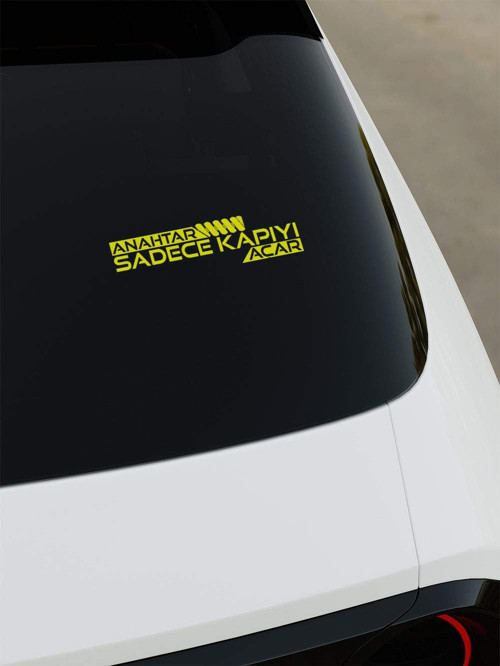 Anahtar Sadece Kapıyı Açar Sticker - Sarı - Sarı