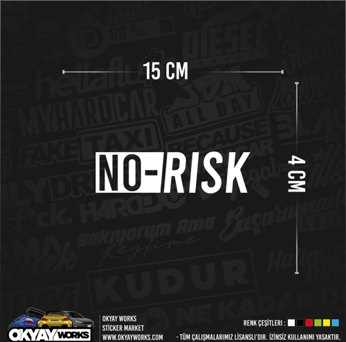 No Risk Sticker - Beyaz