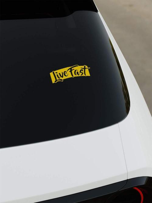 Live Fast Sticker - Sarı - Sarı