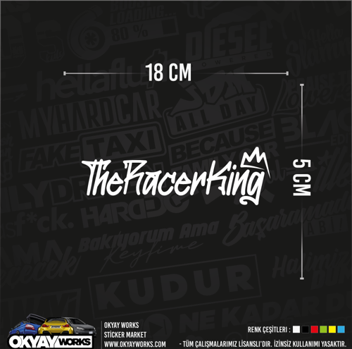The Racer King Sticker - Beyaz