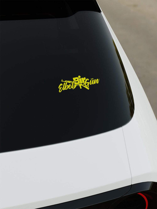 Elbet Bir Gün Sticker - Sarı - Sarı