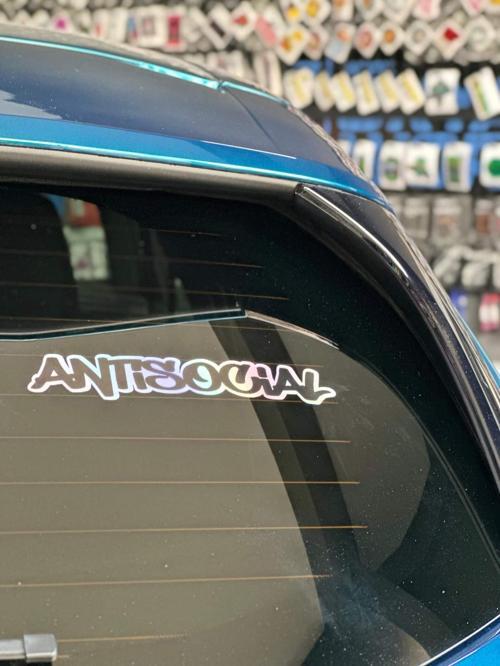 Antisocial Hologram Sticker