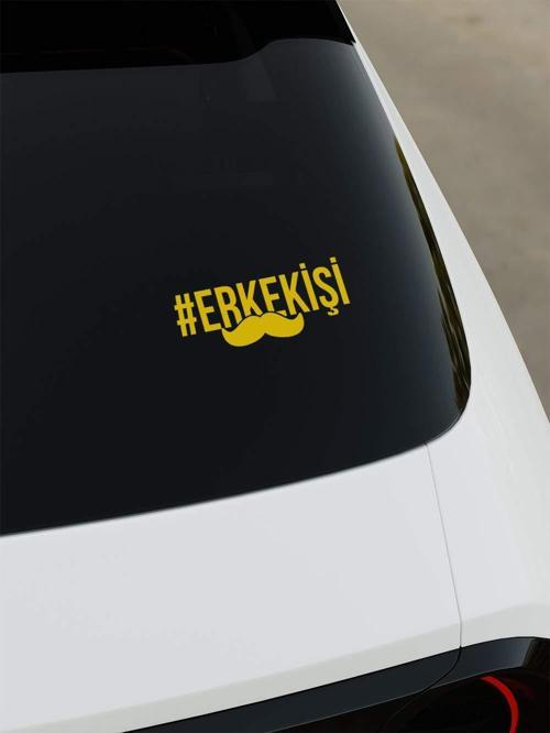 Erkek İşi Sticker - Sarı - Sarı