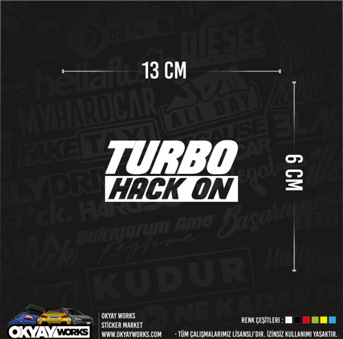 Turbo Hack On Sticker - Siyah