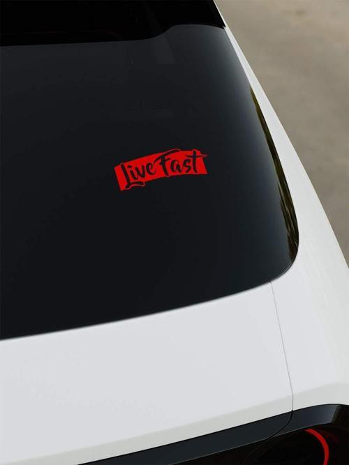 Live Fast Sticker - Kırmızı - Kırmızı